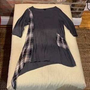 Dark Army green and plaid dress